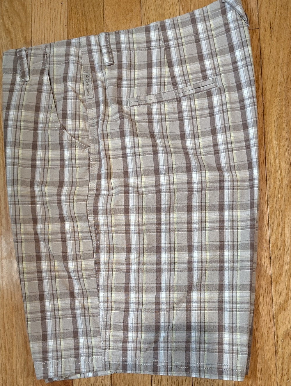 Columbia Women's Tan and Brown Plaid Chinos